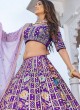 Purple Embroidered Wedding Lehenga Choli